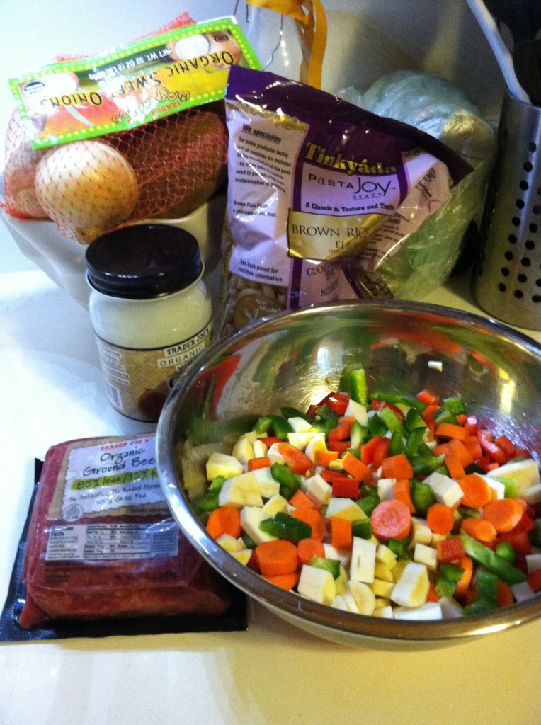 Ingredients for the Anti-Inflammatory Diet Friendly Organic Veggie and Grass-Fed Organic Beef Ragu