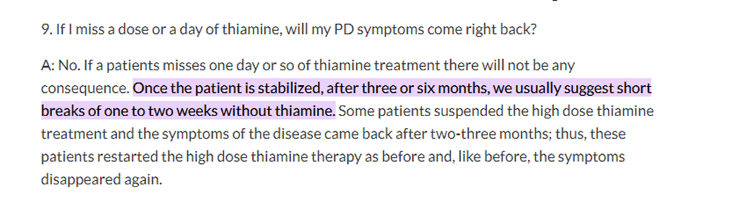 Taking a break from thiamine - Constantini